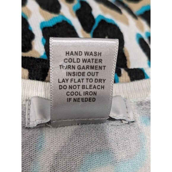 Vintage Cache Leopard Print Cardigan & Strapless Top Twin Set, S/M - Picture 7 of 9